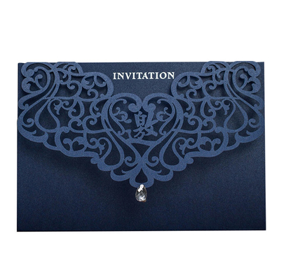 5x7 कार्ड के लिए कस्टम ब्लू वेडिंग निमंत्रण उपहार कार्ड लिफाफा