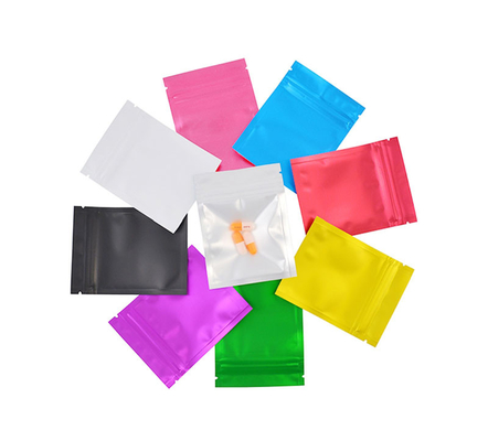 उत्पाद पैकेजिंग के लिए छोटे रंगीन डिग्रेडेबल एल्यूमिनियम ज़ीप्लॉक फोइल पाउच: