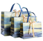 ओडीएम ऑयल हैंड पेंटेड कपड़े शॉपिंग बैग आर्ट स्टाइल क्राफ्ट पेपर बैग 157 ग्राम